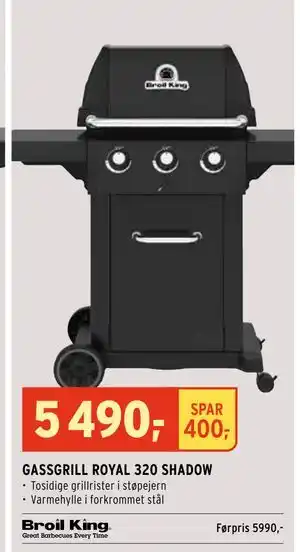 Montér GASSGRILL ROYAL 320 SHADOW tilbud