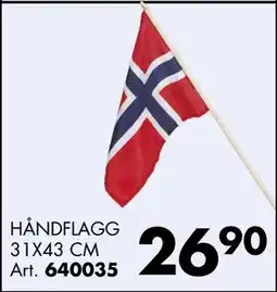 Sparkjøp HÅNDFLAGG 31X43 CM Art tilbud