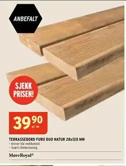 Montér TERRASSEBORD FURU DUO NATUR 28x120 MM tilbud