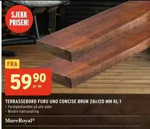 Montér TERRASSEBORD FURU UNO CONCISE BRUN 28x120 MM KL 1 tilbud