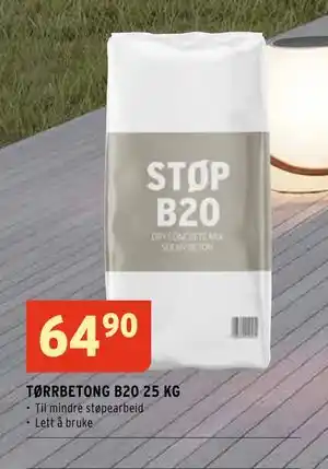 Montér TØRRBETONG B20 25 KG tilbud