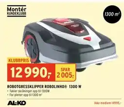 Montér ROBOTGRESSKLIPPER ROBOLINHO 1300 W tilbud