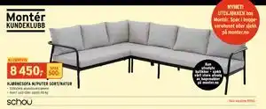 Montér HJØRNESOFA M/PUTER SORT/NATUR tilbud