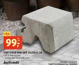 Montér STØTTEMUR MINI GRÅ 25x28x17 CM tilbud