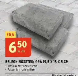 Montér BELEGNINGSSTEIN GRÅ 19,5 X 13 X 5 CM tilbud