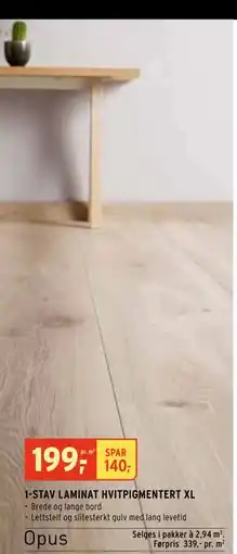 Montér 1-STAV LAMINAT HVITPIGMENTERT XL tilbud