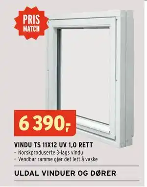 Montér VINDU TS 11X12 UV 1,0 RETT tilbud