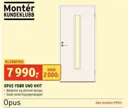 Montér OPUS YDØR UNO HVIT tilbud