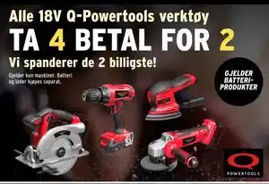 Montér Alle 18V Q-Powertools verktøy tilbud
