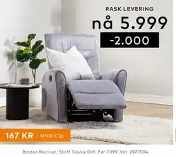Skeidar Boston Recliner tilbud