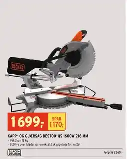 Montér KAPP- OG GJÆRSAG BES700-QS 1600W 216 MM tilbud