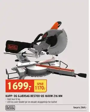 Montér KAPP- OG GJÆRSAG BES700-QS 1600W 216 MM tilbud