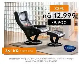 Skeidar Stressless Wing (M) Stol tilbud