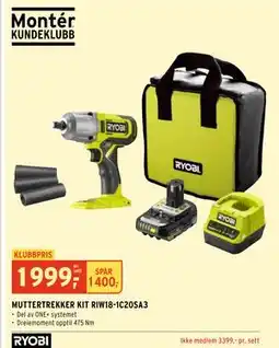 Montér MUTTERTREKKER KIT RIW18-1C20SA3 tilbud