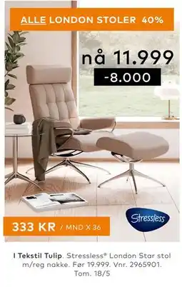Skeidar Stressless London Star stol tilbud
