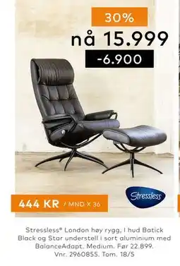 Skeidar Stressless London tilbud