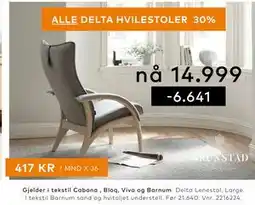 Skeidar ALLE DELTA HVILESTOLER 30% tilbud