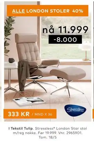 Skeidar ALLE LONDON STOLER 40% tilbud
