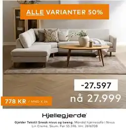 Skeidar Mandal hjørnesofa tilbud