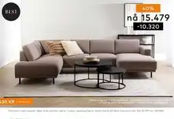 Skeidar Portland U-sofa oppsett tilbud