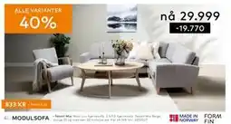 Skeidar Noor Lux hjørnesofa tilbud