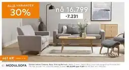 Skeidar Medly 2-seter. Tekstil Bloq Liver med vange B og hvitoljet ben 176 tilbud