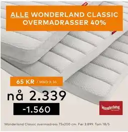 Skeidar ALLE WONDERLAND CLASSIC OVERMADRASSER tilbud