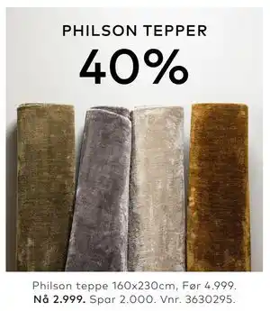 Skeidar PHILSON TEPPER tilbud