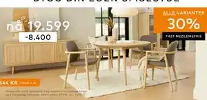 Skeidar Woodcraft rundt spisebord tilbud