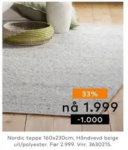 Skeidar Nordic teppe tilbud