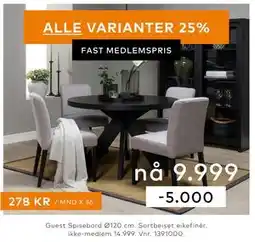 Skeidar Guest Spisebord tilbud