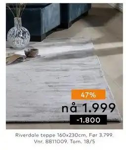 Skeidar Riverdale teppe tilbud