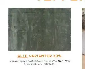 Skeidar Denver teppe tilbud