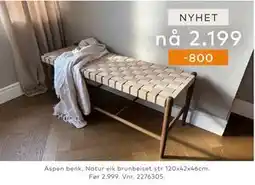 Skeidar Aspen benk tilbud