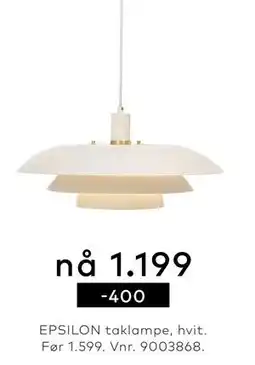 Skeidar EPSILON taklampe, hvit tilbud