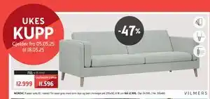 Bohus NORDIC 3 seter sofa XL tilbud
