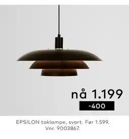 Skeidar EPSILON taklampe, svart tilbud