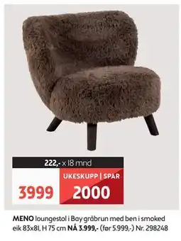 Bohus MENO loungestol tilbud