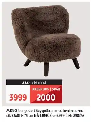 Bohus MENO loungestol tilbud