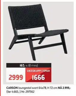 Bohus CARSON loungestol tilbud