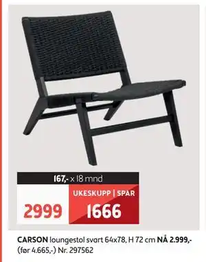 Bohus CARSON loungestol tilbud
