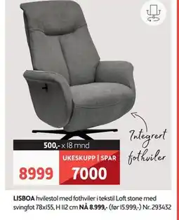 Bohus LISBOA hvilestol tilbud