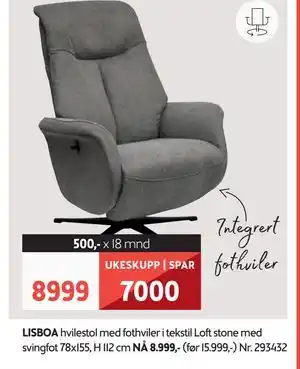 Bohus LISBOA hvilestol tilbud