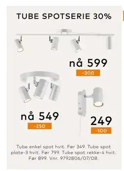 Skeidar TUBE SPOTSERIE 30% tilbud