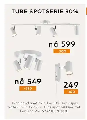Skeidar TUBE SPOTSERIE 30% tilbud