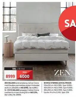 Bohus ZEN MILANO kontinentalseng tilbud