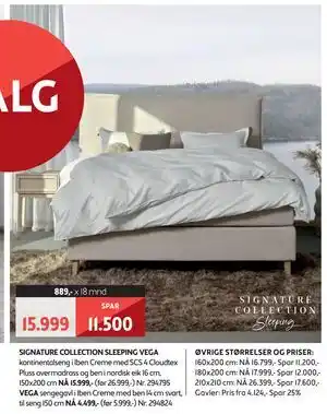 Bohus SIGNATURE COLLECTION SLEEPING VEGA kontinentalseng tilbud