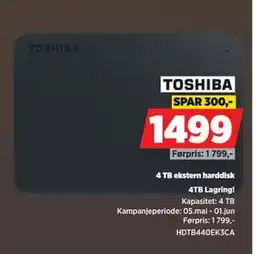 POWER 4 TB ekstern harddisk tilbud