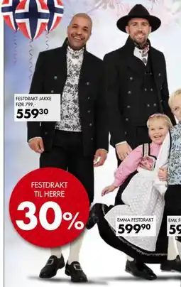 Sparkjøp FESTDRAKT TIL HERRE tilbud