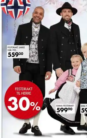 Sparkjøp FESTDRAKT TIL HERRE tilbud